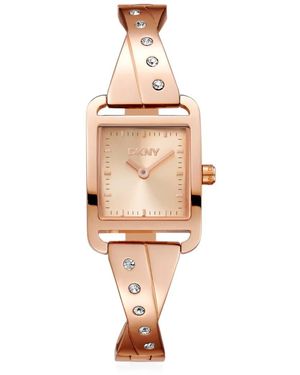 DKNY Iconic Rectangle-Face 22Mm Watch - White