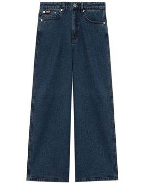 Chocoolate Logo-Appliqué Wide-Leg Jeans - Blue