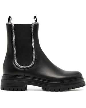 Gianvito Rossi Crystal Chester Ankle Boots - Black