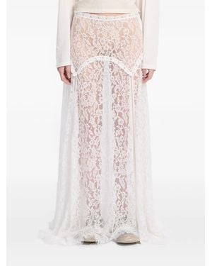 Ann Demeulemeester Paisley Lace Maxi Skirt - White