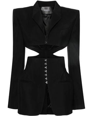 Mugler Cut-out Corseted Blazer - Women's - Viscose/cupro/virgin Wool - Black