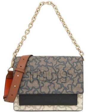 Tous Logo-Pattern Shoulder Bag - Grey