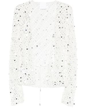 Paris Georgia Basics Vera Sequin-Embellished Top - White