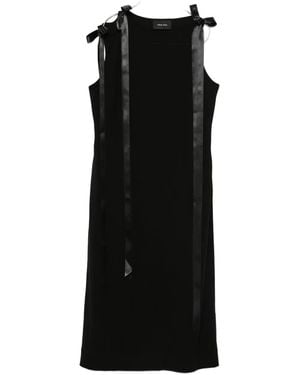 Simone Rocha Bow Strap-Detail Midi Dress - Black