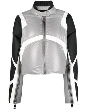 Khrisjoy Khris Crop Biker Puffer Jacket - Gray