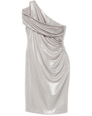 Ralph Lauren One-Shoulder Ruched Mini Dress - Gray