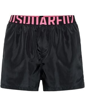 DSquared² Badeshorts Mit Logo-Bund - Schwarz