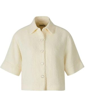 Jonathan Simkhai Bouclé-Knit Cropped Shirt - White