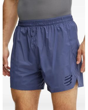 Compressport Logo-Print Elasticated-Waist Shorts - Blue
