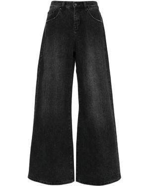 JNBY Distressed Wide-Leg Jeans - Black