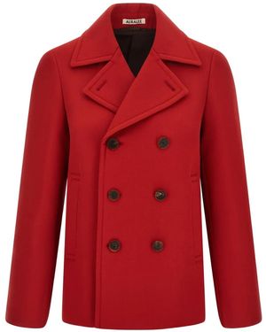 AURALEE Double-Breasted Jacket - Red