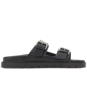 COPENHAGEN Adjustable Buckle Leather Sandals - White