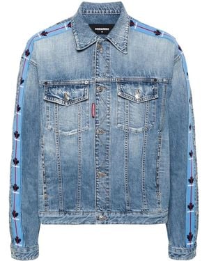 DSquared² Dan Logo-Panels Denim Jacket - Blue