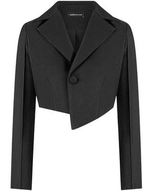 Manière De Voir Blazer Crop À Design Asymétrique - Noir