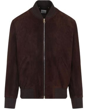 Paul Smith Suede Bomber Jacket - Brown
