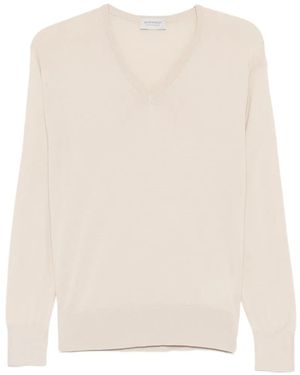 John Smedley Anne V-Neck Jumper - White