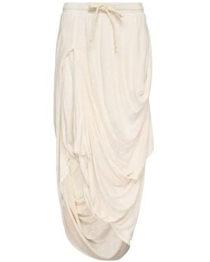 OPEN YY Draped Asymmetric Skirt - White