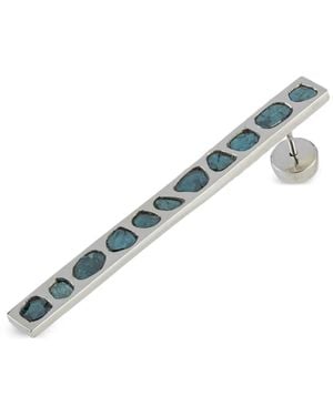 Parts Of 4 Sterling- Plate-Diamond Earring - Blue