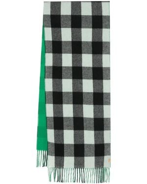 Woolrich Reversible Gingham-Check Wool Scarf - Green