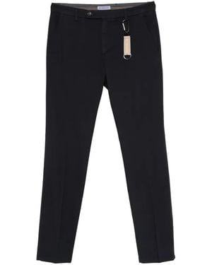 Manuel Ritz Micro-Texture Slim-Fit Trousers - Black