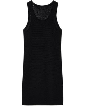 Anine Bing Arie Open-Knit Dress - Black