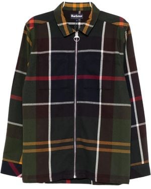 Barbour Plaid Cotton Shirt Jacket - Black
