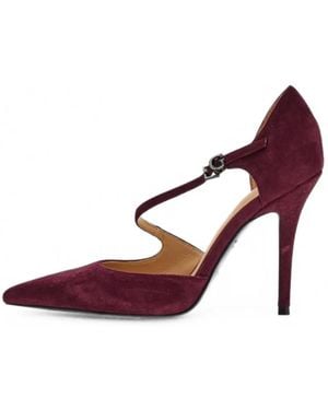 Guess Pointed-Toe Suede Court Shoes - Pink