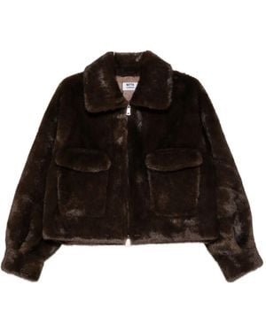 Betta Corradi Front-Pockets Faux-Fur Jacket - Black