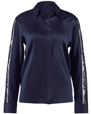 Aubade Midnight Whisper Pyjama-Oberteil Mit Spitzeneinsätzen - Blau
