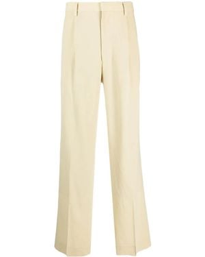 AURALEE Hard Twist Viyella Wool Trousers - Natural