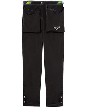 PUCCI Large Patch-Pocket Straight-Leg Trousers - Black