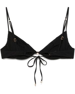 Kiki de Montparnasse Lace-Up Demi Bikini Top - Black