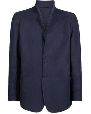 Sease Mandarin-Collar Linen Jacket - Blue