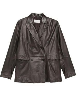 Antonelli Doppelreihiges Ledersakko - Grau