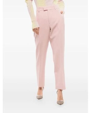 Burberry Pleat-Detail Wool Trousers - Pink