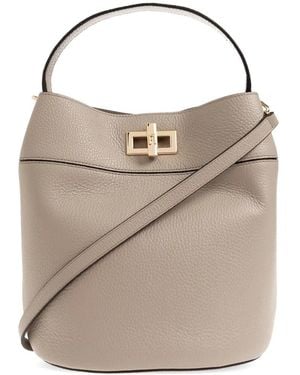 Furla M Amelia Leather Twist-Lock Tote Bag - Natural