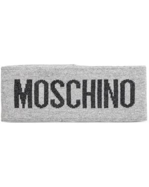 Moschino Logo-Intarsia Knitted Headband - White