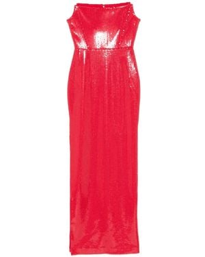Alex Perry Abito Lungo Senza Spalline Con Paillettes - Rosso
