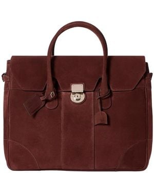 Brunello Cucinelli Suède Boston Tas - Paars