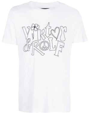 Viktor & Rolf Camiseta Con Logo Estampado - Blanco