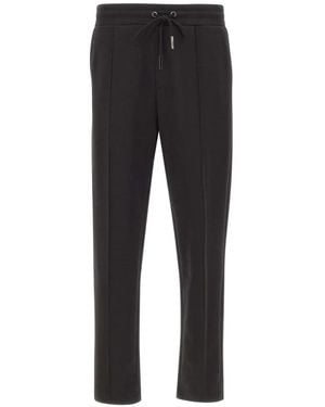 Iceberg Stitched-Pleat Drawstring Trousers - Black