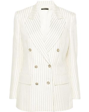Tom Ford Blazer Doppiopetto A Righe - Neutro