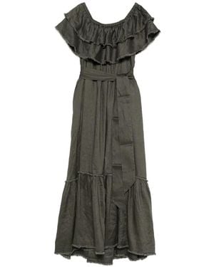 P.A.R.O.S.H. Belt-Detail Maxi Dress - Green