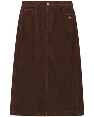 Chocoolate Midirock Aus Cord Mit Herzmotiv - Braun