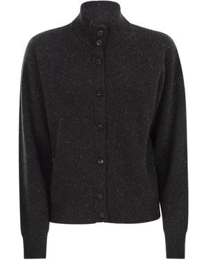 Peserico Stehkragen-Cardigan Mit Knöpfen - Schwarz
