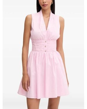 Morgan Ruched-Waist Sleeveless Mini Dress - Pink