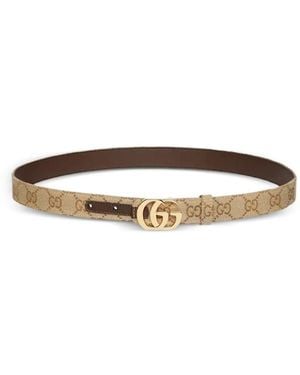 Gucci Cut Gg Marmont Reversible Belt - White