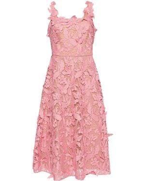 Marchesa レースディテール ドレス - ピンク