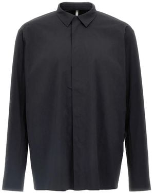 Veilance Metry LS zip shirt - Blau