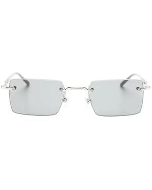 Montblanc Rimless Rectangle-Frame Sunglasses - White